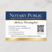 Vielen Dank, Notary Public Foto Navy Dark Blue Gol Visitenkarte (Rückseite)