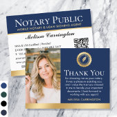 Vielen Dank, Notary Public Foto Navy Dark Blue Gol Visitenkarte