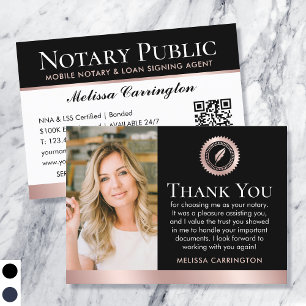 Vielen Dank Notary Public Foto Rose Gold Black Visitenkarte