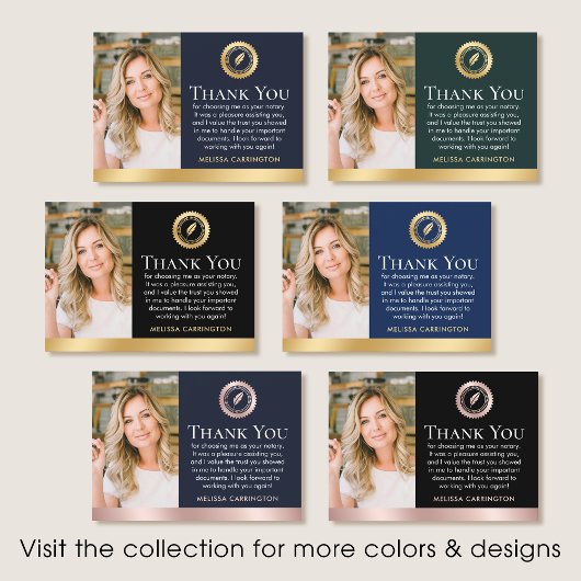 Vielen Dank Notary Public Foto Rose Gold Black Visitenkarte