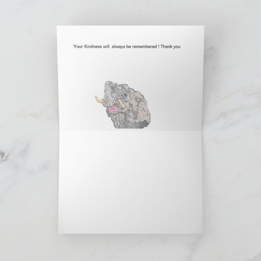 Vielen Dank Note Card / Elephant Dankeskarte (Innenseite)