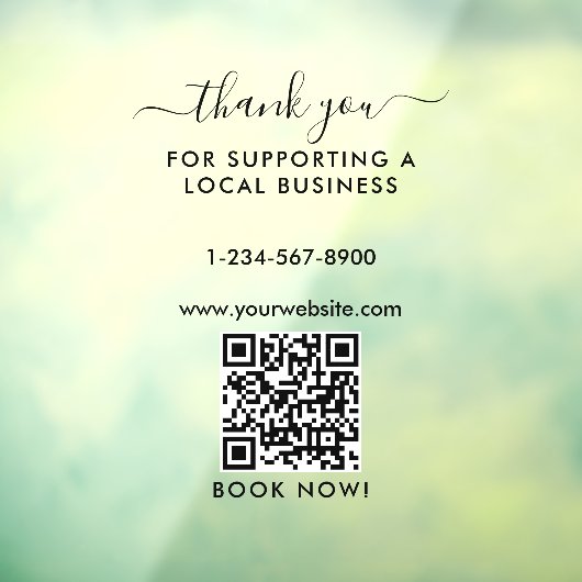 Vielen Dank nur für Ihren lokalen Geschäftsabschlu Fensteraufkleber (Blatt 3)