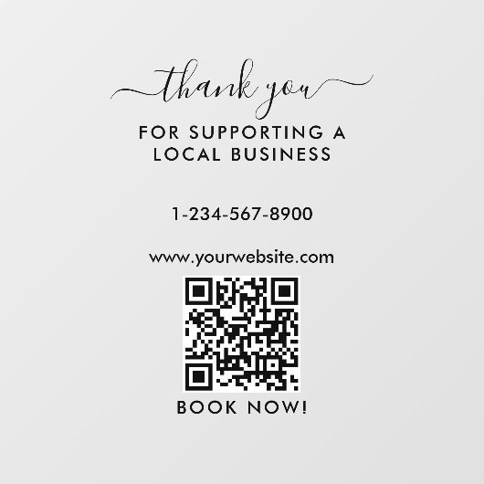 Vielen Dank nur für Ihren lokalen Geschäftsabschlu Fensteraufkleber (Blatt)