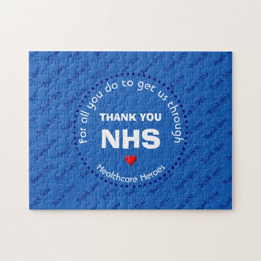 Vielen Dank Nurses NHS Healthcare Helden CUSTOM Puzzle (Horizontal)