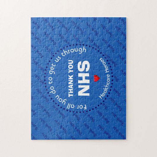 Vielen Dank Nurses NHS Healthcare Helden CUSTOM Puzzle (Vertikal)