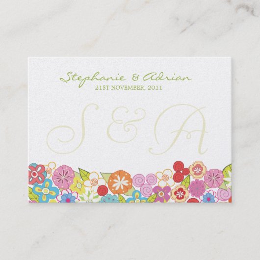 Vielen Dank oder Table Platzkarten Sommer Frühling (Vorderseite)