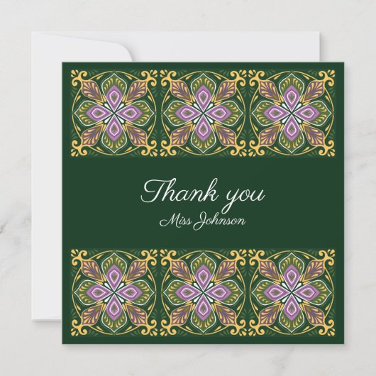 Vielen Dank, Olive und Lavendel Azulejos (Vorderseite)