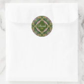 Vielen Dank, Olive und Lavendel Azulejos Runder Aufkleber (Tasche)