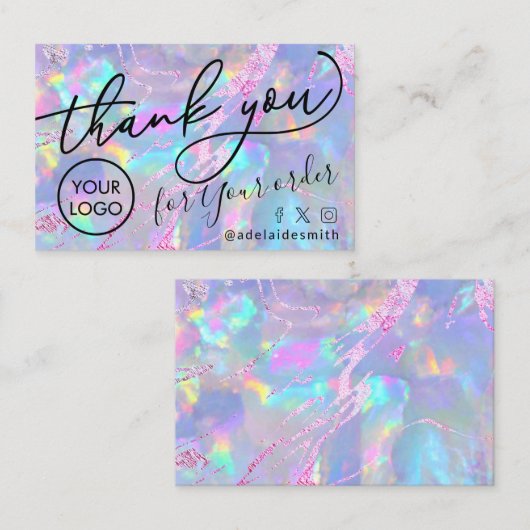 Vielen Dank opal Texture Visitenkarte (Vorne/Hinten)