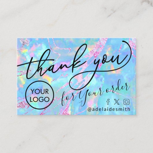 Vielen Dank opal Visitenkarte (Vorderseite)