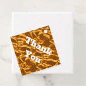 Vielen Dank Orange Crinkled Foil Pattern Elegant Geschenkanhänger (Beispiel)