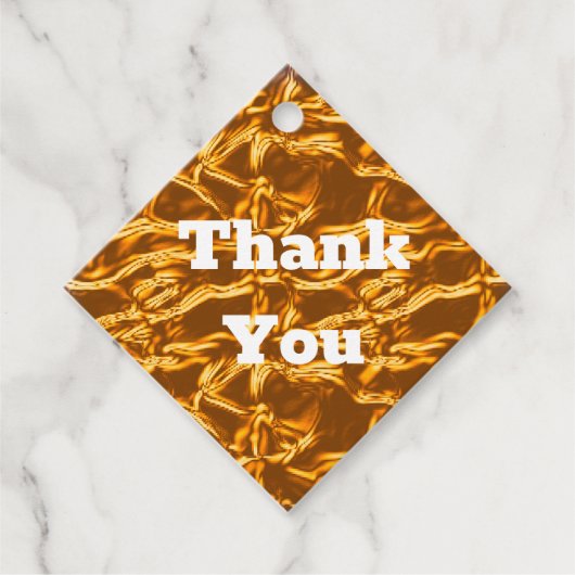 Vielen Dank Orange Crinkled Foil Pattern Elegant Geschenkanhänger (Vorderseite)