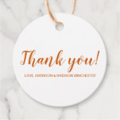 Vielen Dank, Orange Gewürz-Erntedank Geschenkanhänger (Vorderseite)