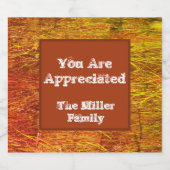 Vielen Dank Orange Herbstfarben Wertschätzung Bierflaschenetikett (Einzelnes Label)