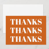 Vielen Dank, orange weiße Thankgiving-Karte (Vorne/Hinten)