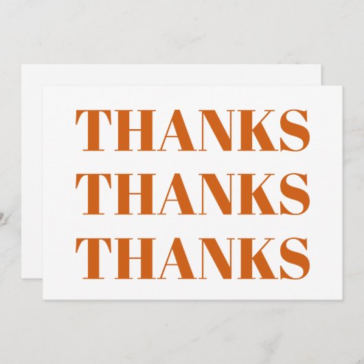 Vielen Dank, orange weiße Thankgiving-Karte (Vorne/Hinten)