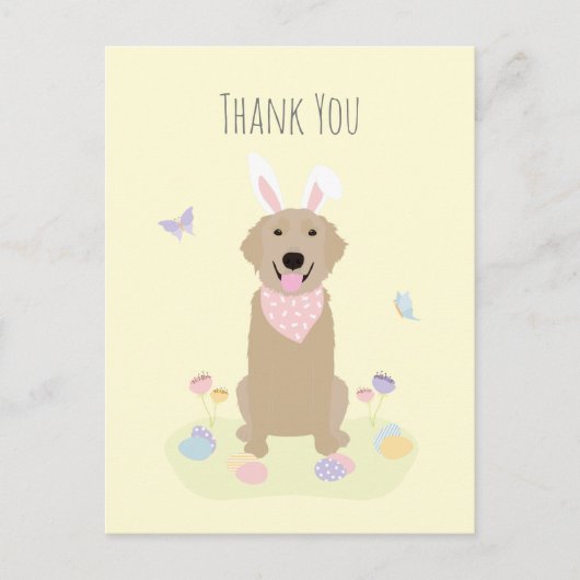 Vielen Dank Osterhase Golden Retriever Postkarte (Vorderseite)