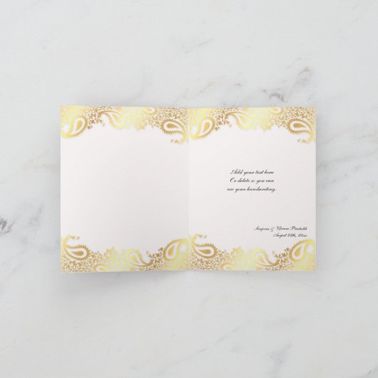 Vielen Dank Paisleys Elegante Indian Folded Card Dankeskarte (Innenseite)