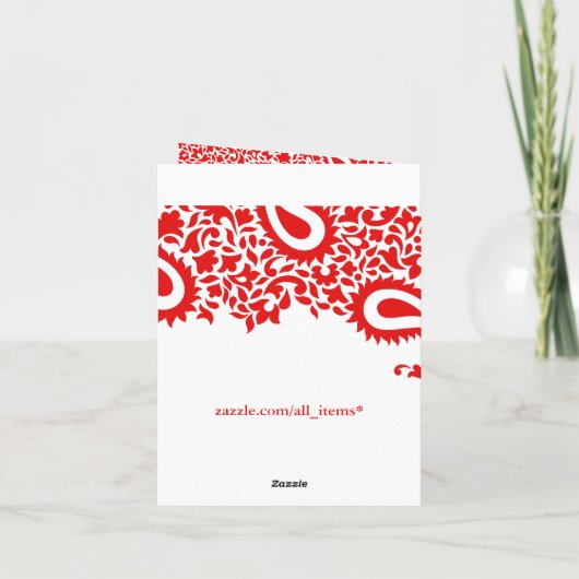 Vielen Dank Paisleys Elegante Indian Folded Card Dankeskarte (Rückseite)