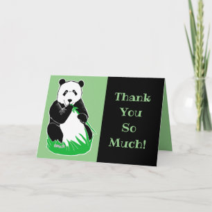 Vielen Dank! Panda Green und Black Greeting Karte