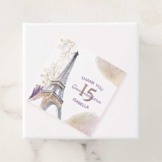 Vielen Dank, Paris Eiffel Tower 15 Quinceanera Geschenkanhänger (Beispiel)