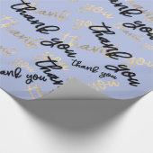 Vielen Dank Pastel Blue Gold Caligraphy Script Geschenkpapier (Ecke)