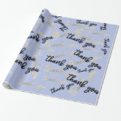 Vielen Dank Pastel Blue Gold Caligraphy Script Geschenkpapier (Ungerollt)