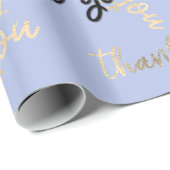 Vielen Dank Pastel Blue Gold Caligraphy Script Geschenkpapier (Rolleneckpunkt)