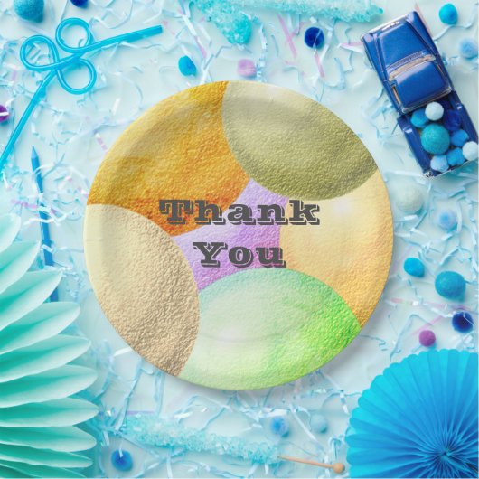 Vielen Dank Pastel Circles Party Wertschätzung Pappteller (Party)