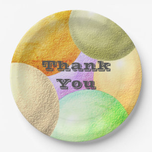 Vielen Dank Pastel Circles Party Wertschätzung Pappteller