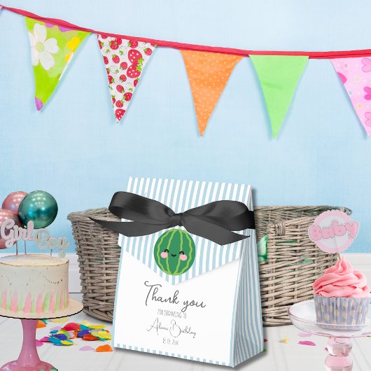 Vielen Dank Pastellstreifen lächelnd Wassermelone  Geschenkschachtel