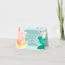 Vielen Dank - Pastelltropische Blätter und Wellen