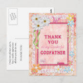 Vielen Dank, Pate, Blume Kundenkarte Postkarte (Vorne/Hinten)