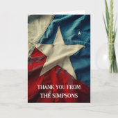 Vielen Dank Patriotic Red White Blue Lone Star Karte (Vorderseite)