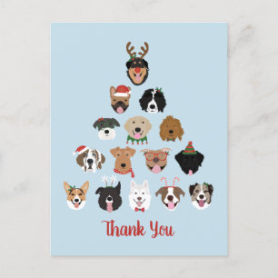 Vielen Dank Pawlidays Hund Weihnachtsbaum Postkarte