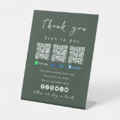 Vielen Dank Paypal Cash App Venmo Forest Green Sockelschild (Vorderseite)