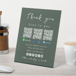 Vielen Dank Paypal Cash App Venmo Forest Green Sockelschild