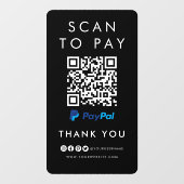 Vielen Dank Paypal Scan zu bezahlen QR Code Modern Fensteraufkleber (Blatt)