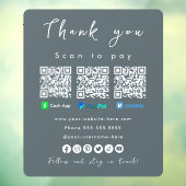 Vielen Dank Paypal Venmo Cash App Qr Code Navy Fensteraufkleber (Blatt 3)