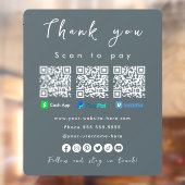 Vielen Dank Paypal Venmo Cash App Qr Code Navy Fensteraufkleber (Blatt 2)