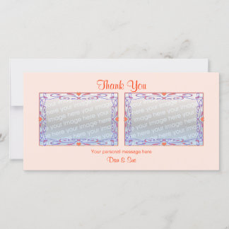 Vielen Dank Peach 2 Fotos Dankeskarte