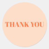 Vielen Dank Peach und Orange Runder Aufkleber (Vorderseite)
