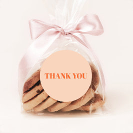 Vielen Dank Peach und Orange Runder Aufkleber