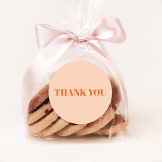 Vielen Dank Peach und Orange Runder Aufkleber