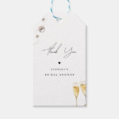 Vielen Dank Pearls Prosecco Champagne Brautparty Geschenkanhänger (Vorderseite)