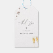 Vielen Dank Pearls Prosecco Champagne Brautparty Geschenkanhänger (Rückseite)