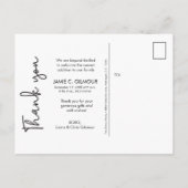 Vielen Dank Personalisiert Green Modern Baby Boy Ankündigungspostkarte (Rückseite)