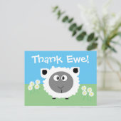 Vielen Dank Personalisiert Niedlich Funny Sheep Da Postkarte (Stehend Vorderseite)
