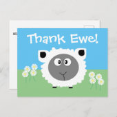 Vielen Dank Personalisiert Niedlich Funny Sheep Da Postkarte (Vorne/Hinten)