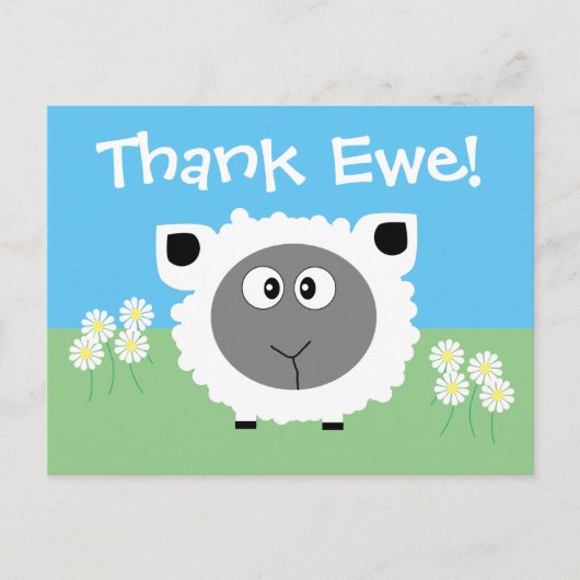 Vielen Dank Personalisiert Niedlich Funny Sheep Da Postkarte (Vorderseite)